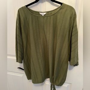 2X, OLIVE TOP, NWOT
